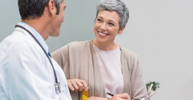 Patient and doctor talking